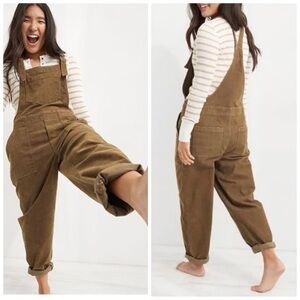 Aerie Werk & Play Corduroy Brown Overalls Size Medium